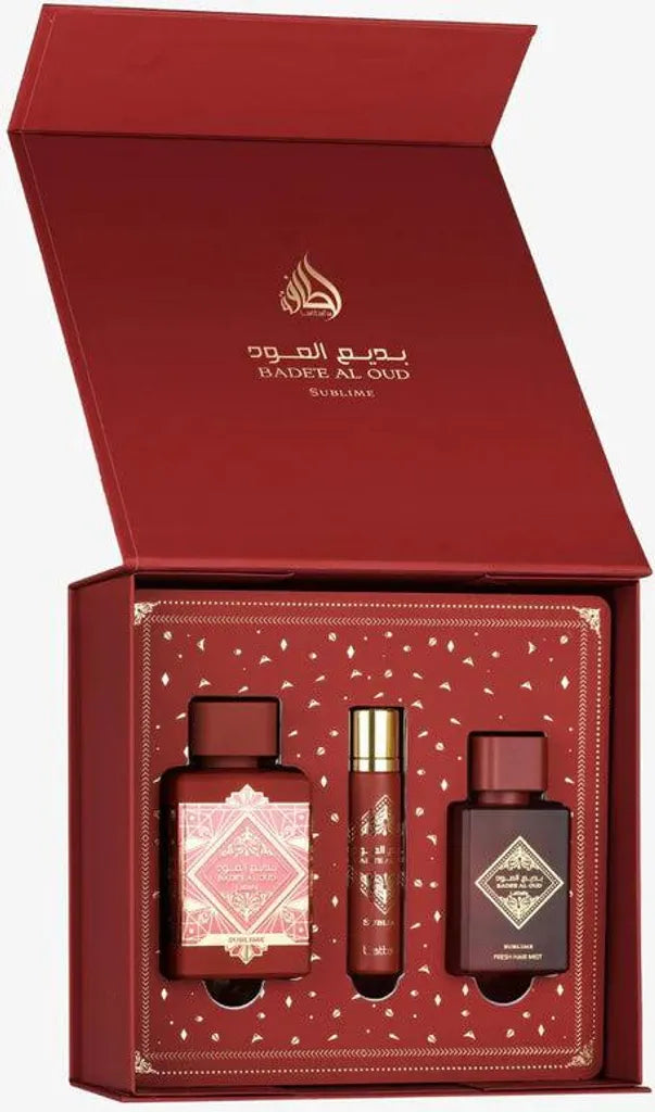 Duft-Set Badee Al Oud Sublime 3-teilig – Rimaal Parfum