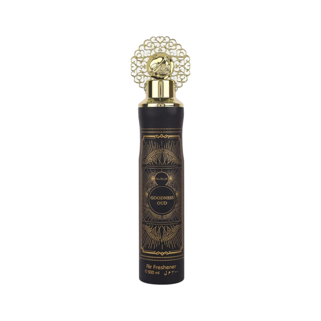 Nusuk Goodness Oud Spray 300 ml – Flakon vor weißem Hintergrund