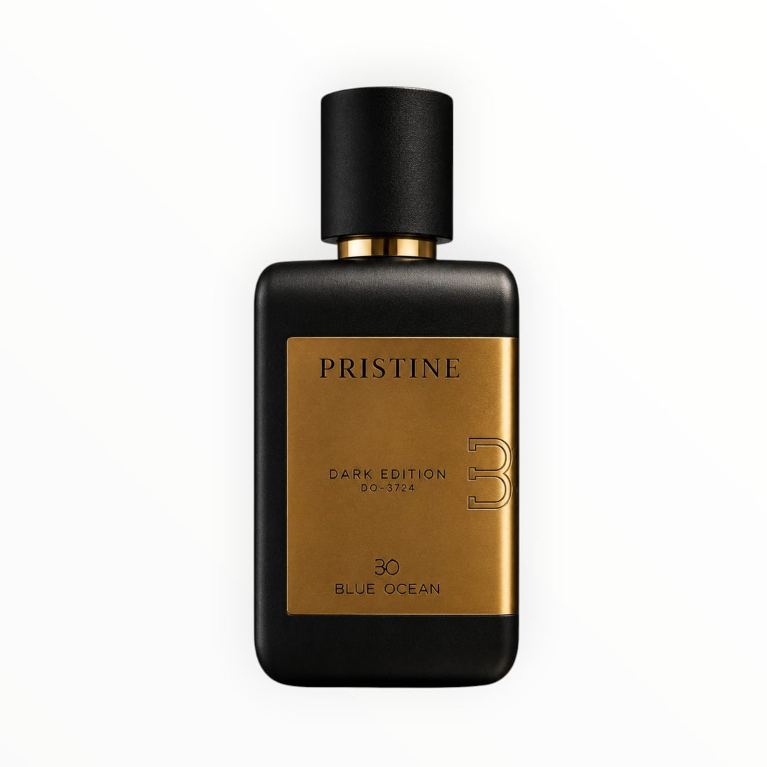 Rimaal Blue Ocean Pristine Eau de Parfum in einem eleganten schwarzen Flakon mit goldener Beschriftung