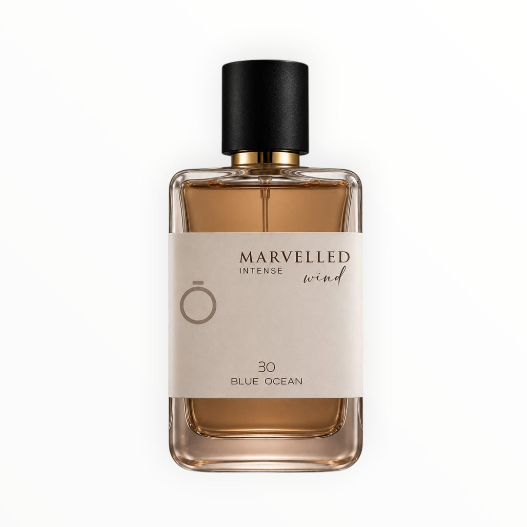 Rimaal Marvelled Intense Wind Eau de Parfum 100ml in einem eleganten Glasflakon mit schwarzem Verschluss.